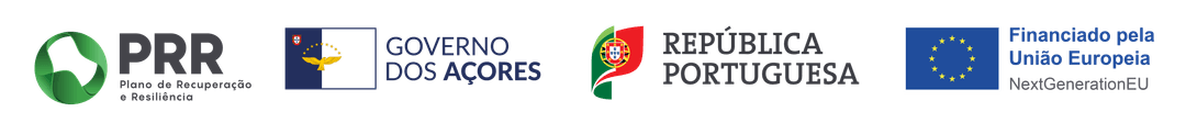 PRR - Plano de Recuperação e Resiliência, Região Autónoma dos Açores, República Portuguesa, Financiado pela União Europeia NextGenerationEU
